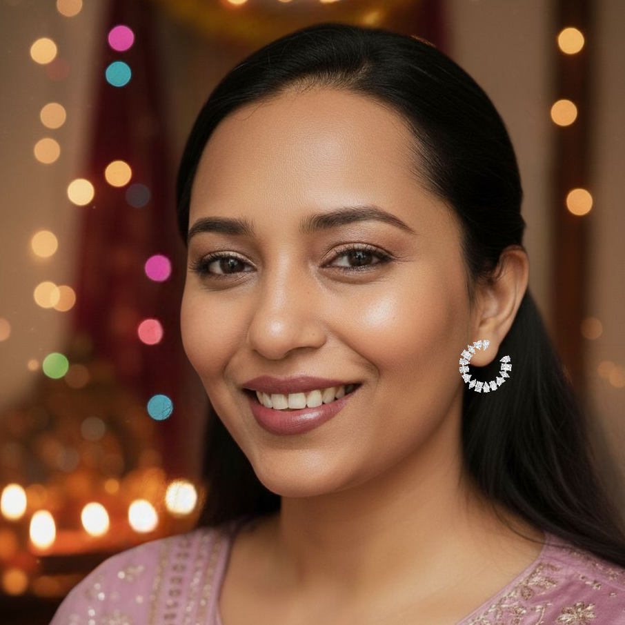 Asymmetry Sparkling Constellation Hoops