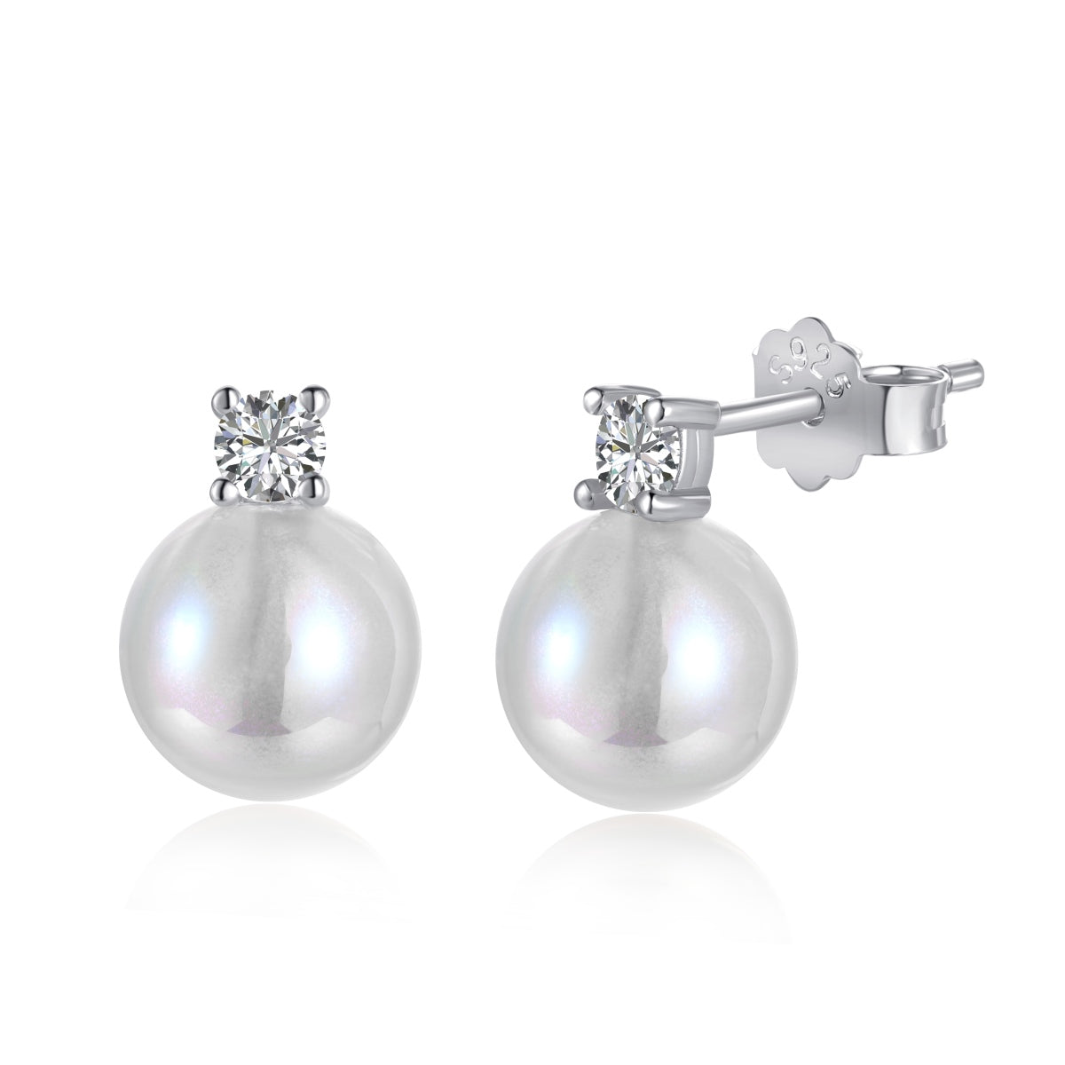 Dainty Pearl Diamond Earrings