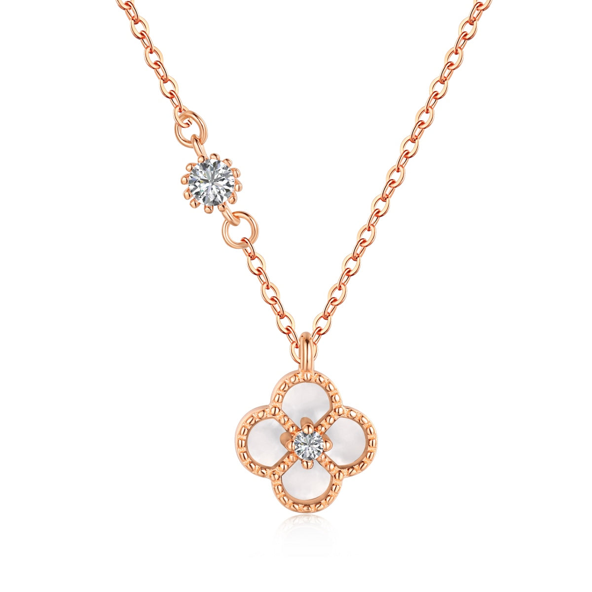 Reversible Mother of Pearl Clover Necklace