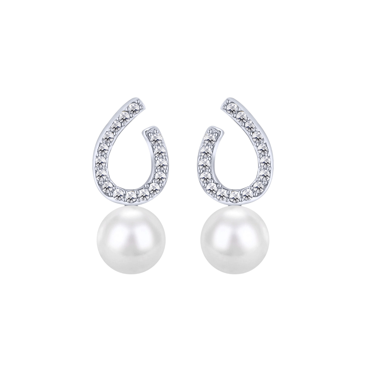 Dainty Horse-shoe Pearl Earrings