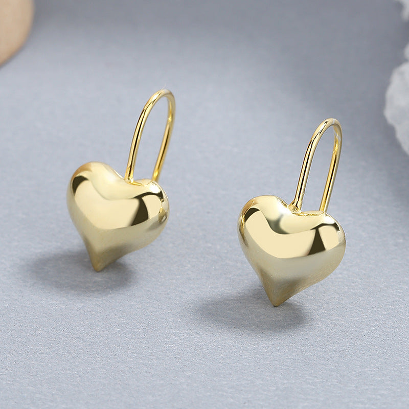 Love in Gold Heart Hoops