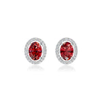 Oval Halo Solitaire Earrings