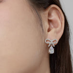 Luxe Gift Bow Earrings - White