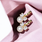 Heartfelt Pearl Bow Hoops