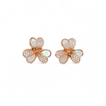 Rose Gold Floral Mother of Pearl Earrings