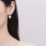Heartfelt Pearl Bow Hoops