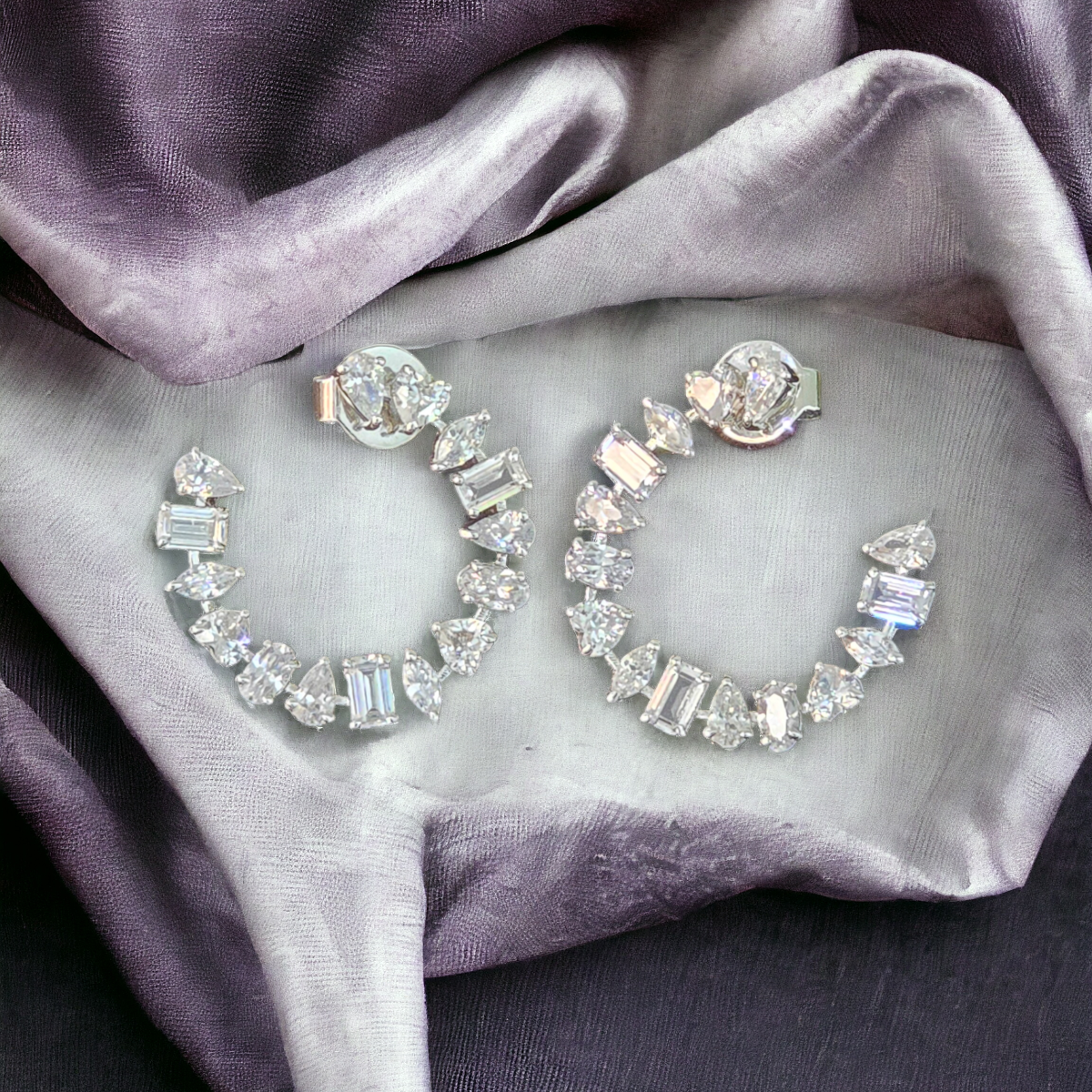 Asymmetry Sparkling Constellation Hoops