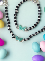 Silver Enamel Butterly Nazaria Kids Bracelet Pair
