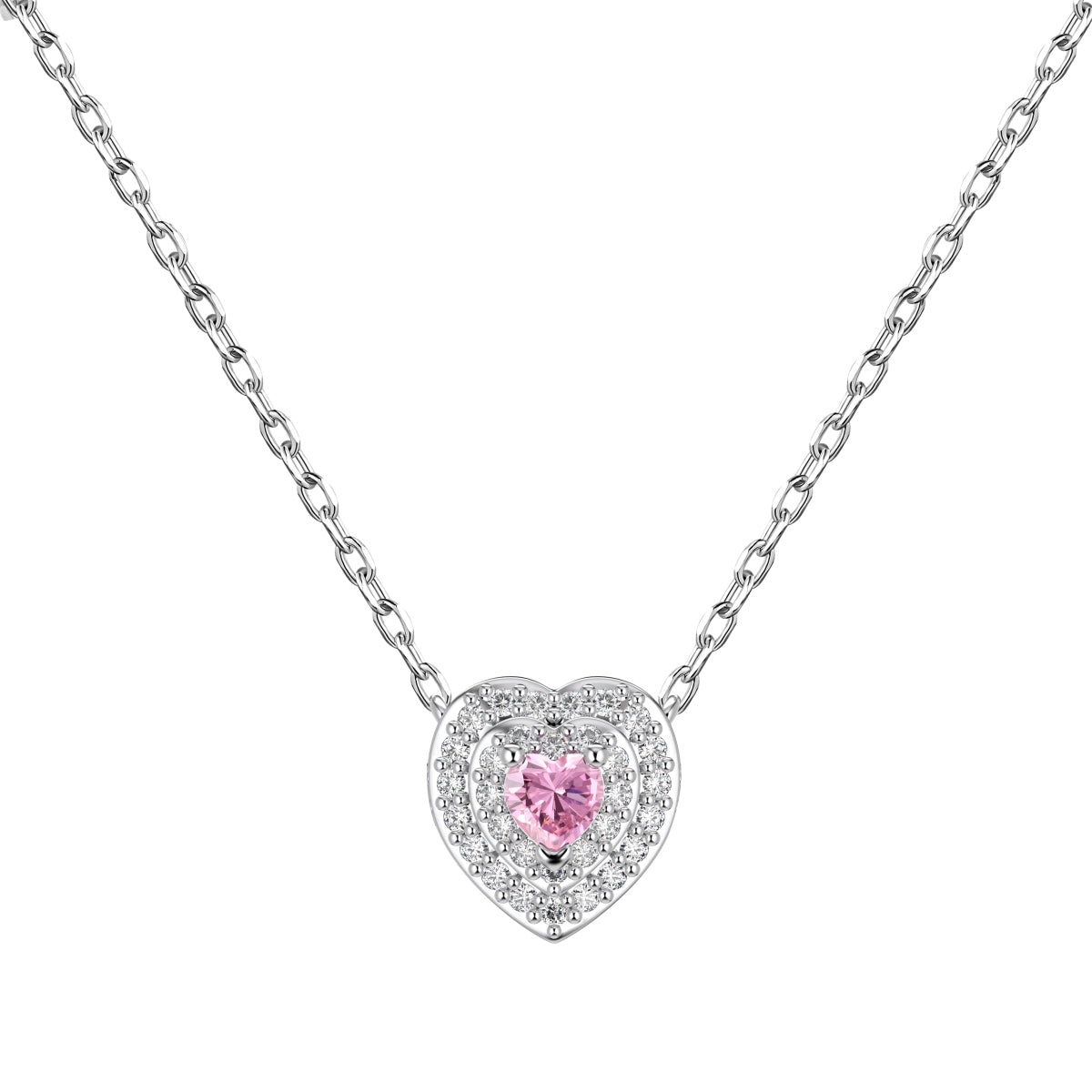 Dainty Heart Necklace - Pink