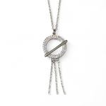 Silver Strikeout Tassels Pendant Necklace