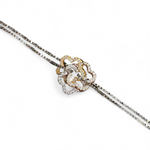 Silver Two-side Tangled Flower Bracelet - Three-tone