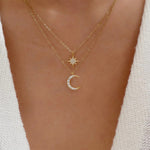 Chic Moon and Star Layered Necklace