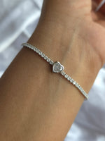Bezel Heart Solitaire Tennis Bracelet