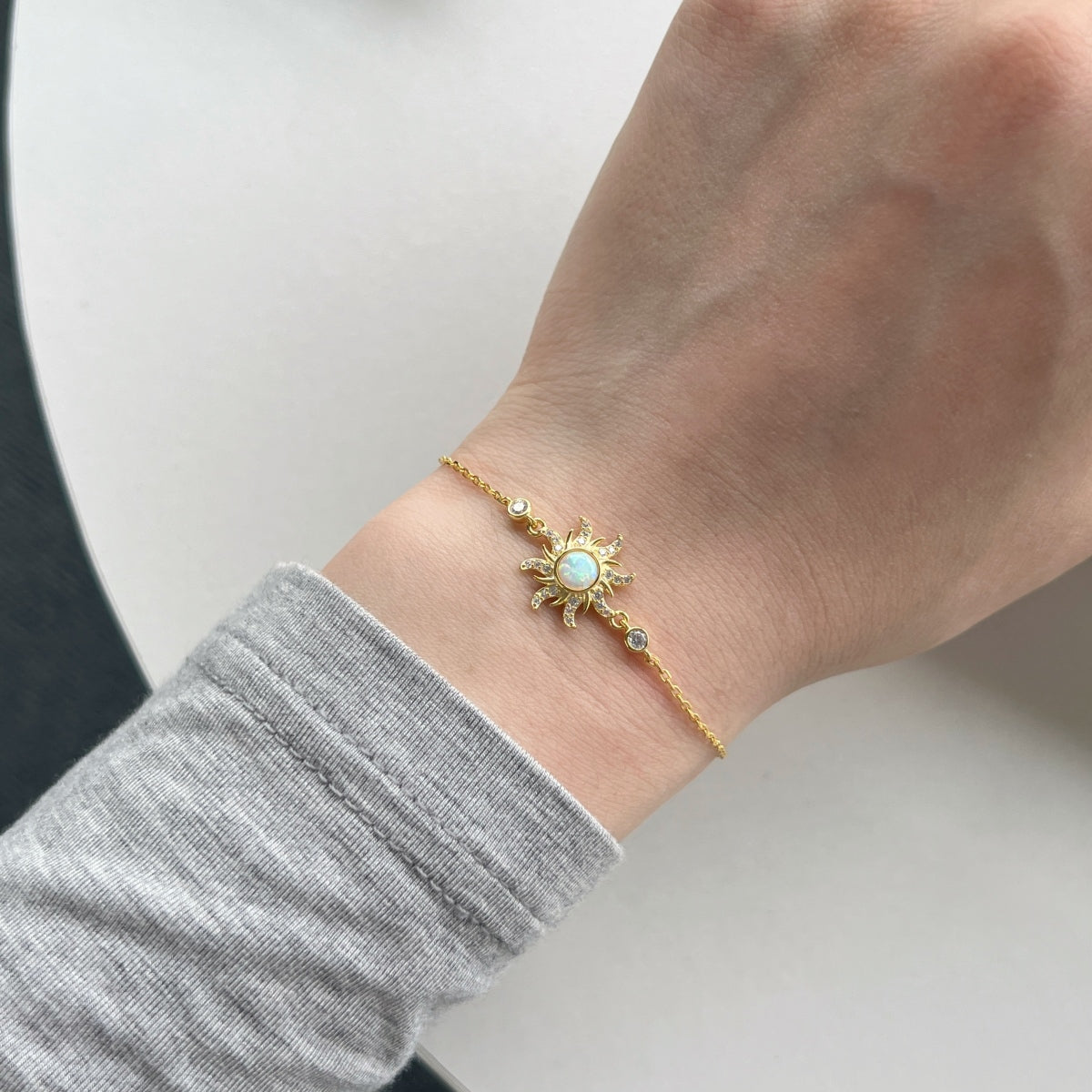 Sunkissed White Opal Bracelet