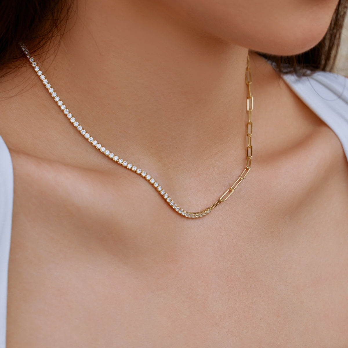 Double Play Tennis Necklace