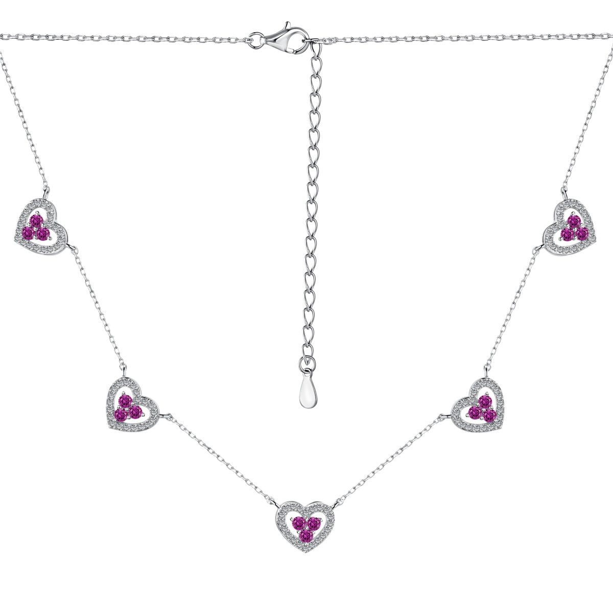 Dance of Hearts Necklace - Pink
