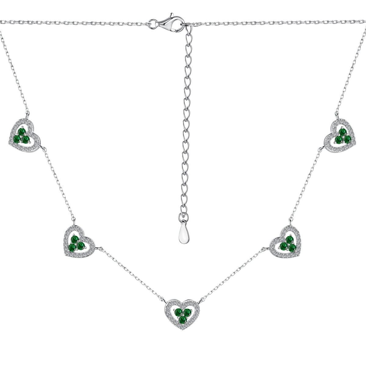 Dance of Hearts Necklace - Green