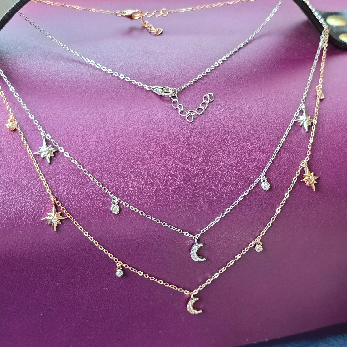 Starry Charms Necklace - Silver