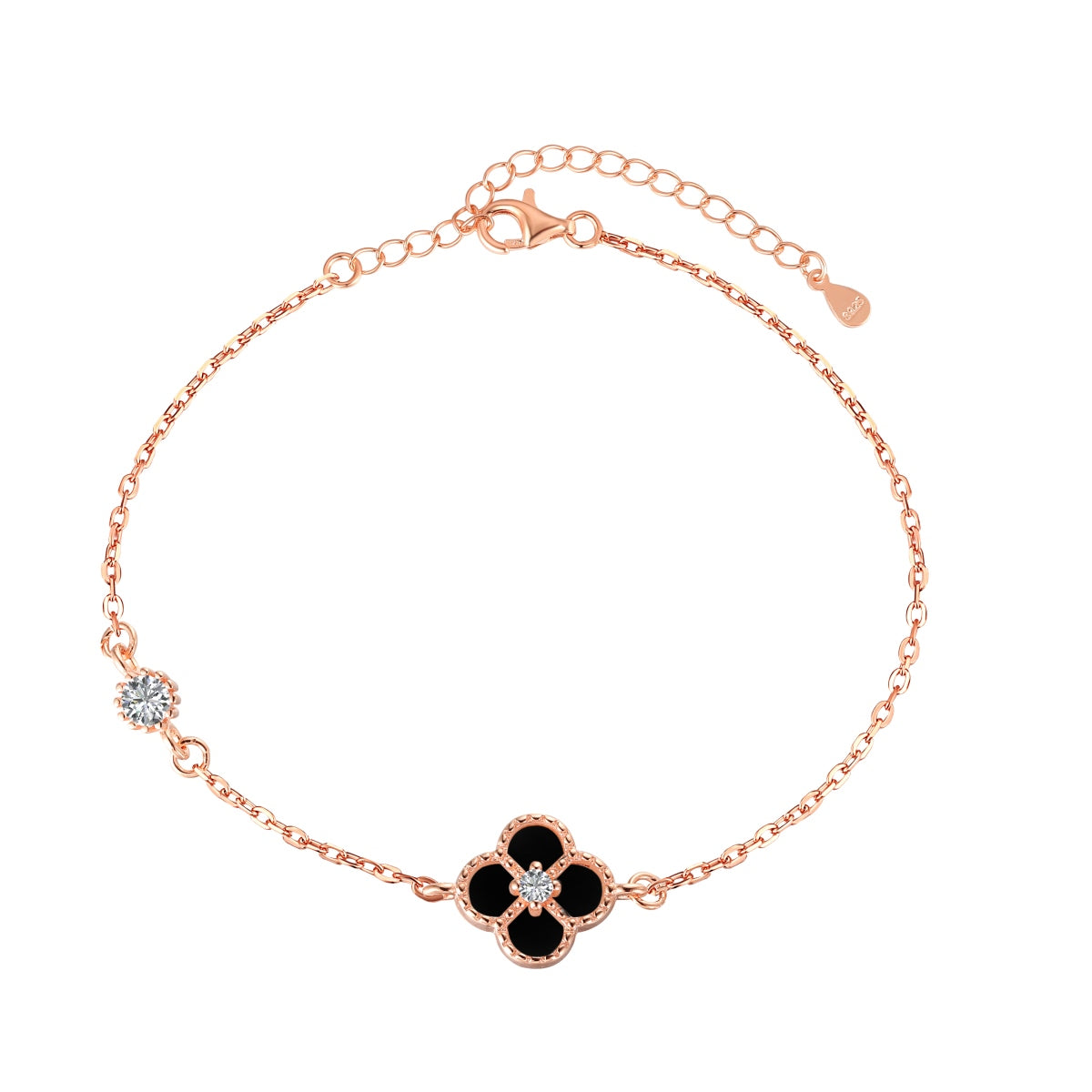 Black Onyx Clover Bracelet