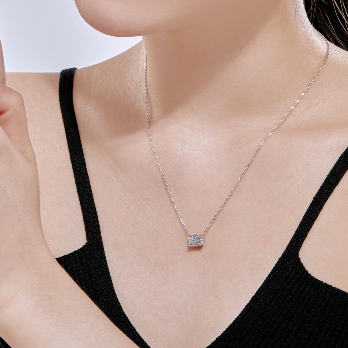 Ice Block Party Rectangle Solitaire Necklace - 2 carats