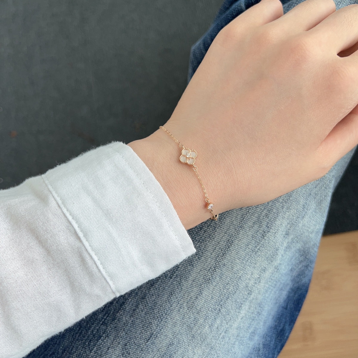 Mother of Pearl Clover Bracelet