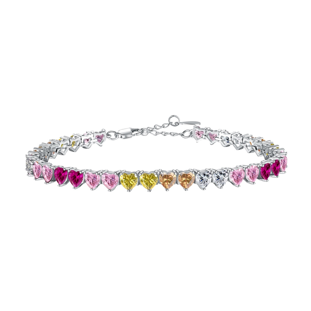 Vibrant Hearts Tennis Bracelet