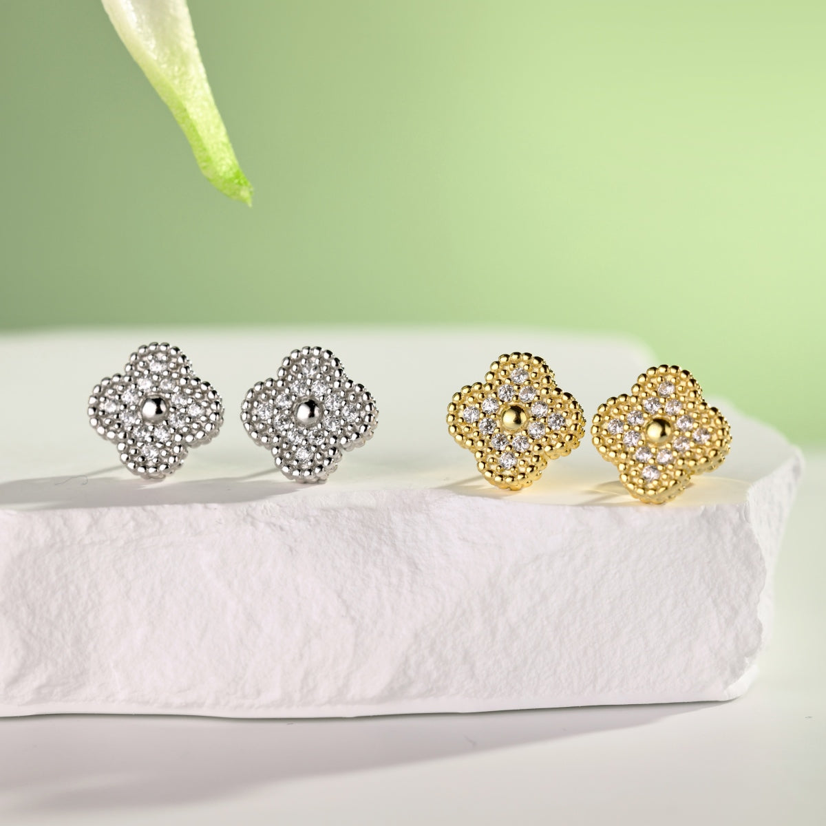 Bold x Elegance Clover Earrings