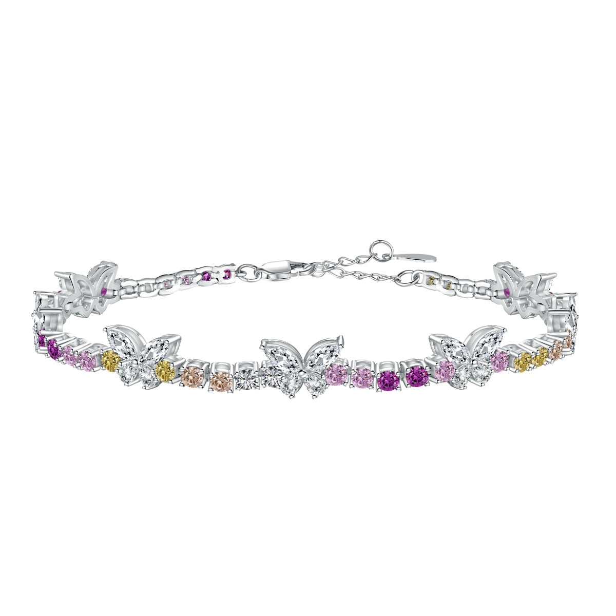 Vibrant Wings Butterfly Tennis Bracelet