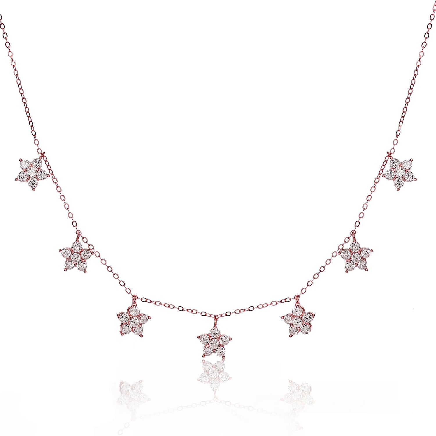 Pretty Flower Charms Necklace