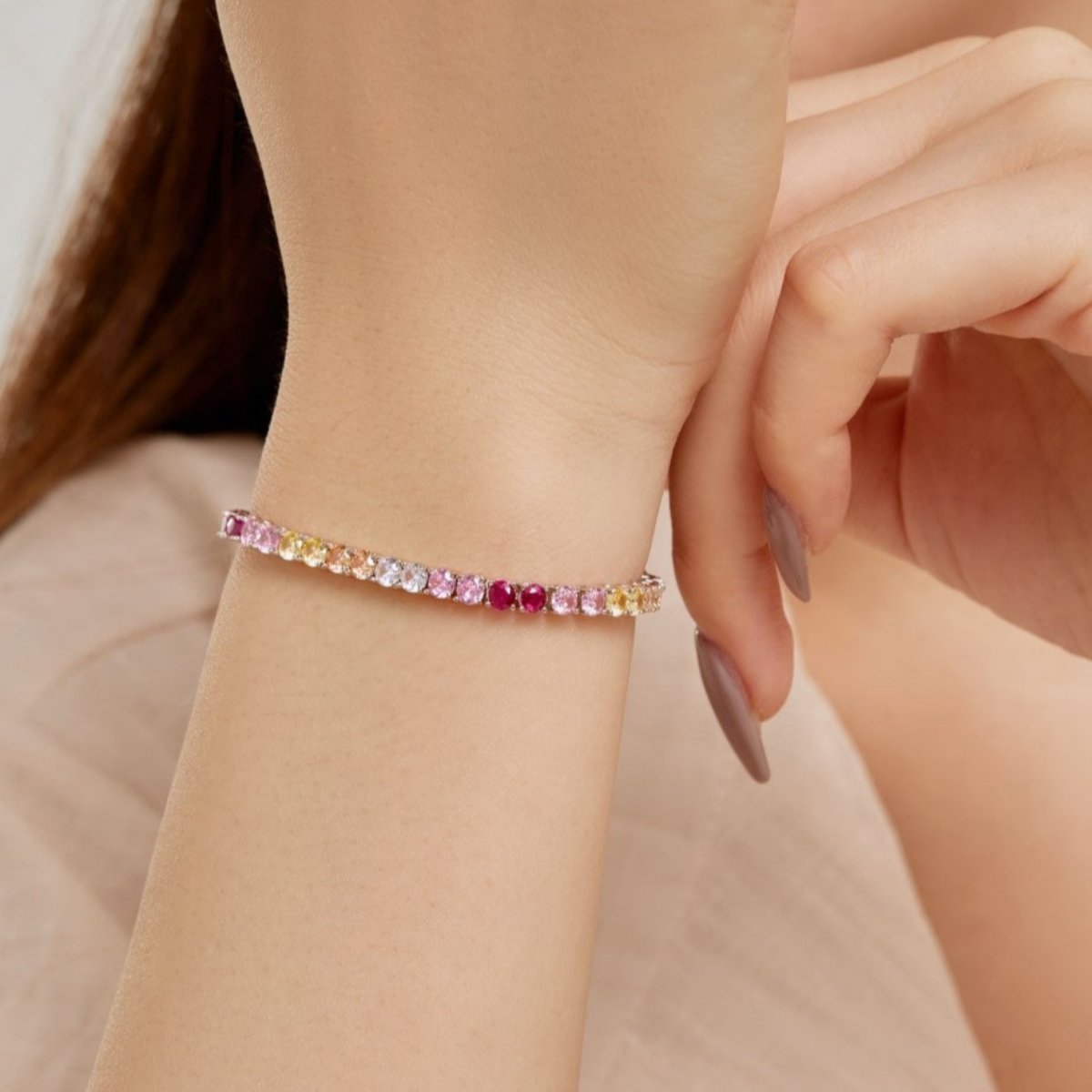 Vibrant Sparkles Tennis Bracelet
