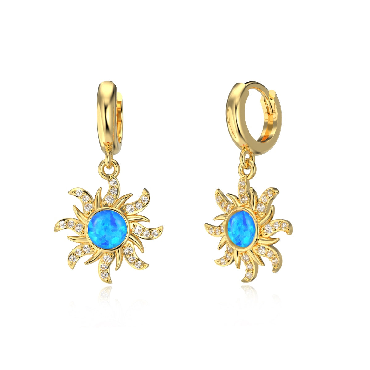 Sunkissed Blue Opal Earrings