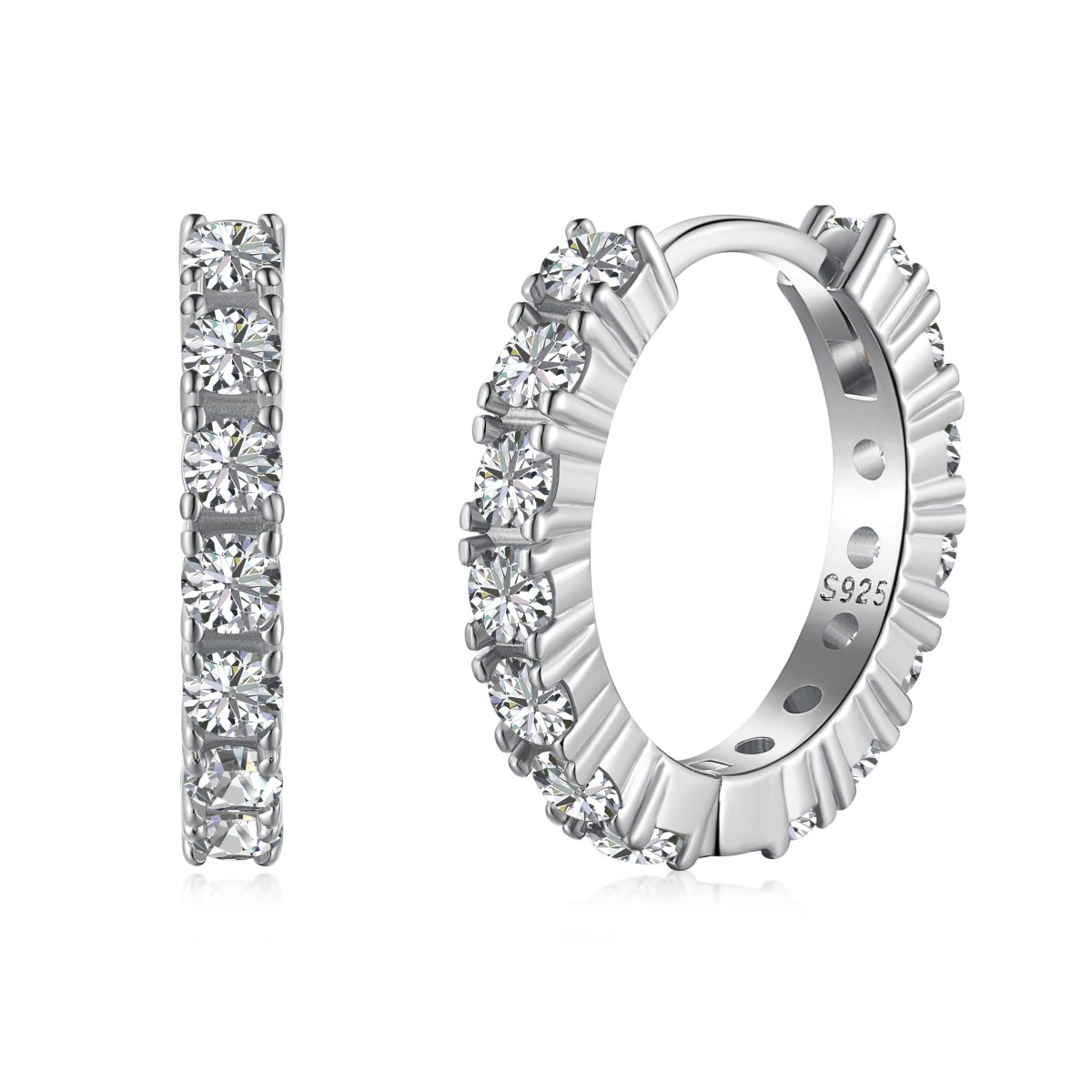 Minimalist Diamond Hoops