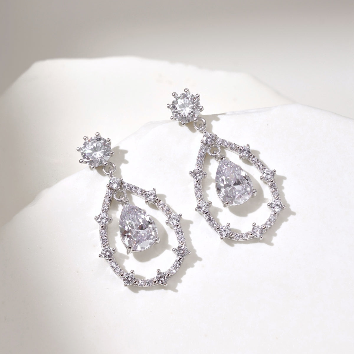 Luxe Pear Pendant Earrings