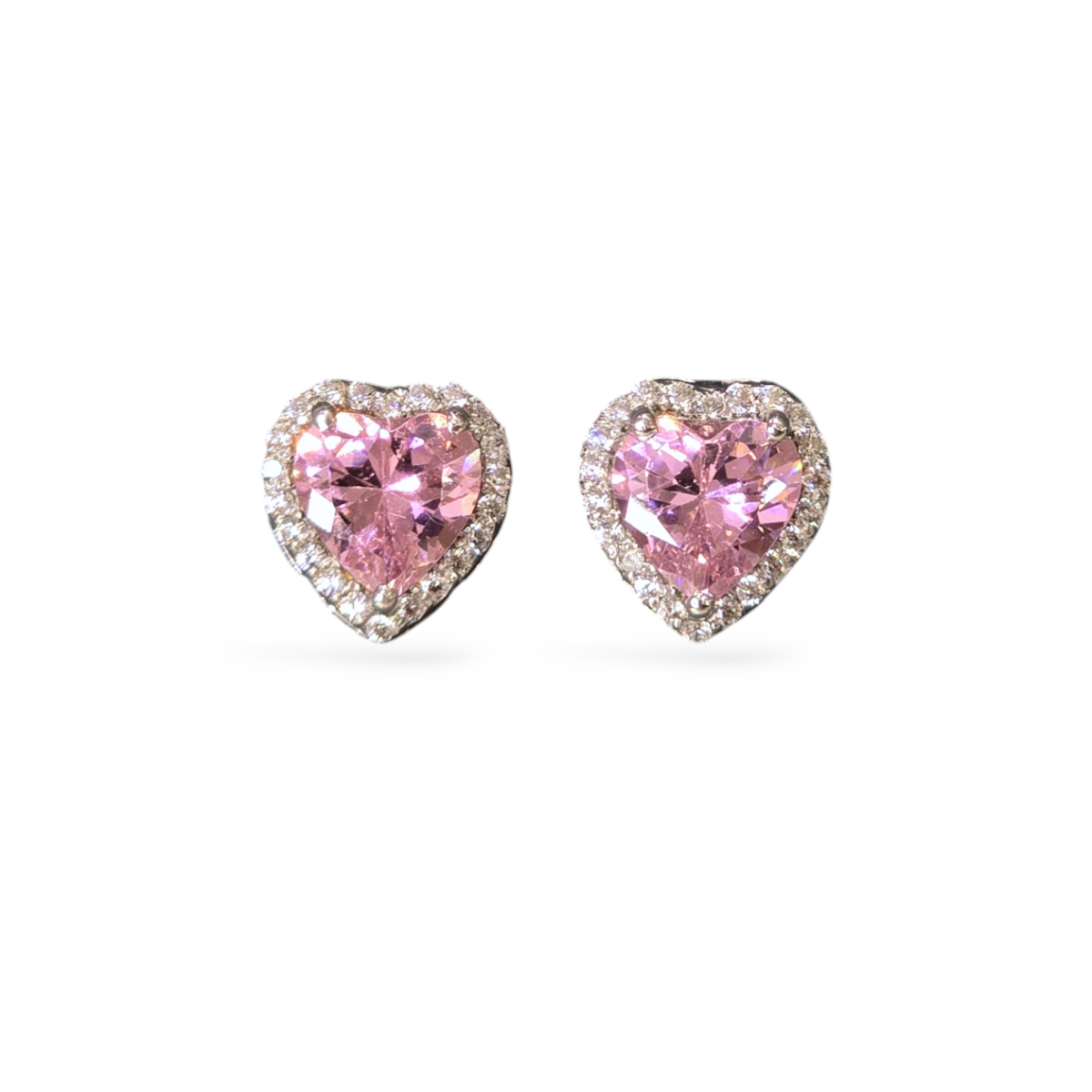 Anaya Pink Heart Earrings