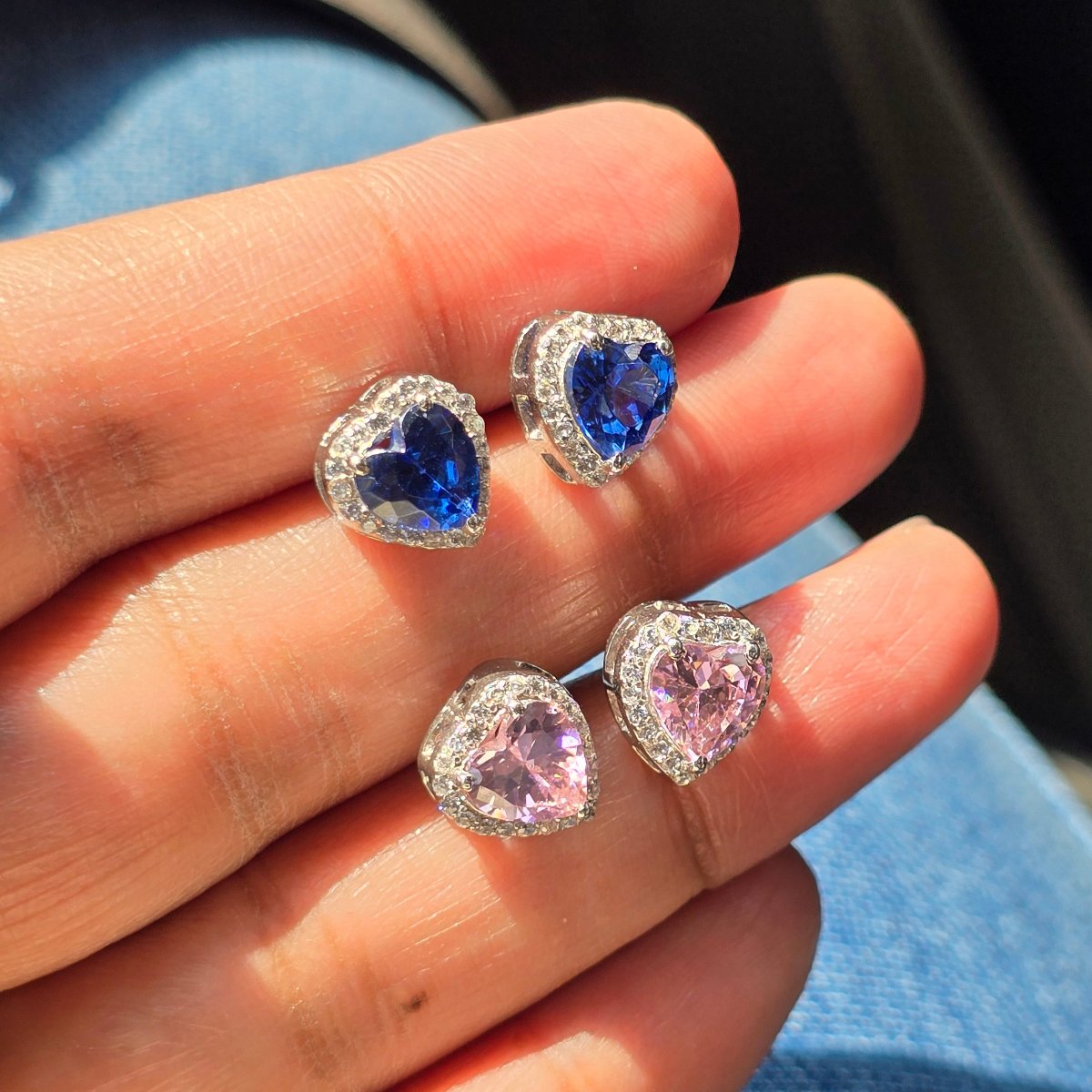 Arya Blue Heart Earrings