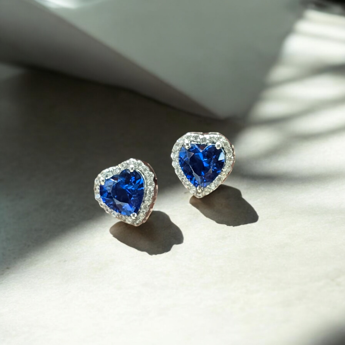 Arya Blue Heart Earrings