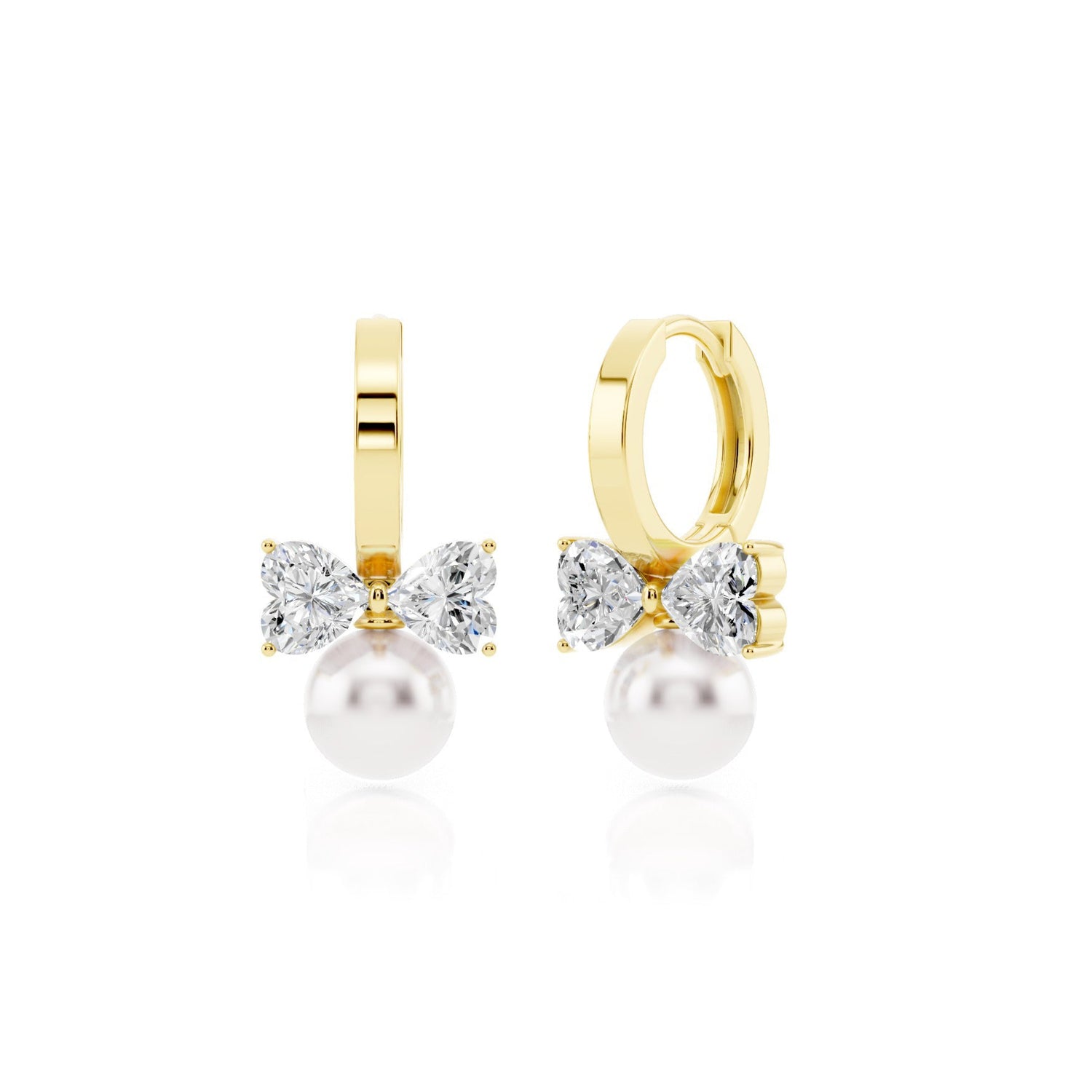 Heartfelt Pearl Bow Hoops