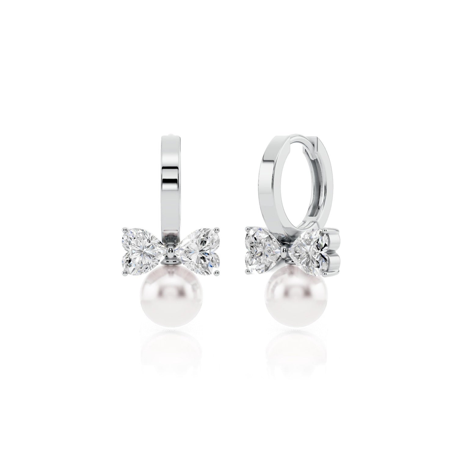 Heartfelt Pearl Bow Hoops