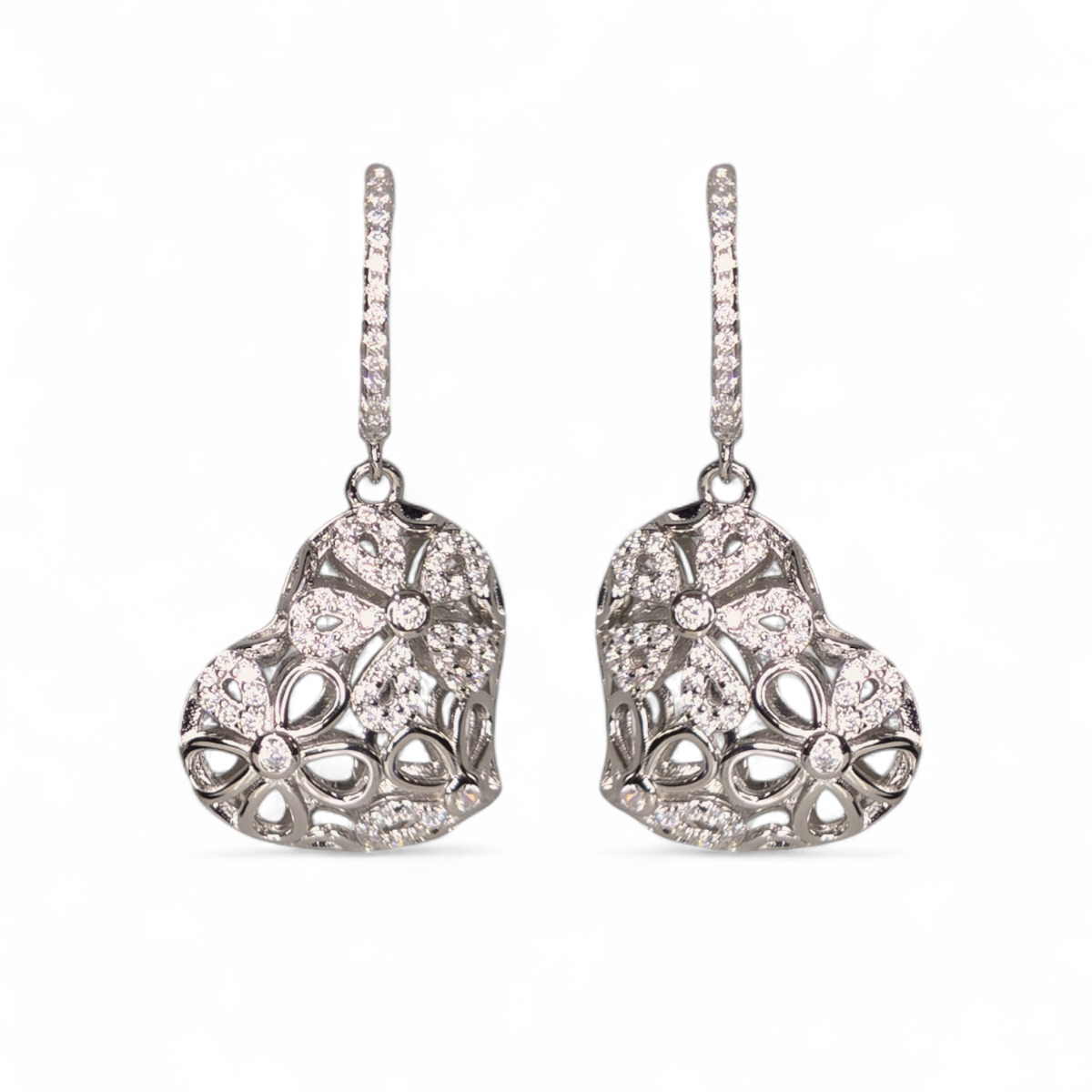 Heart and Flower Earrings
