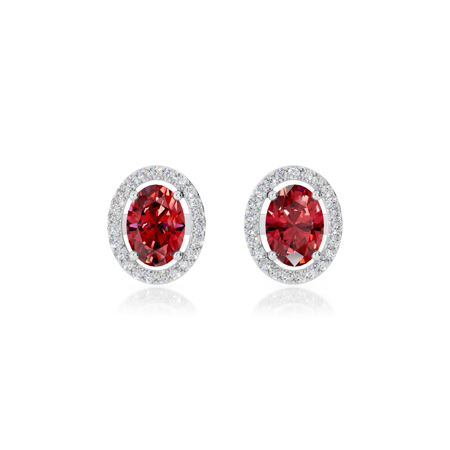 Oval Halo Solitaire Earrings