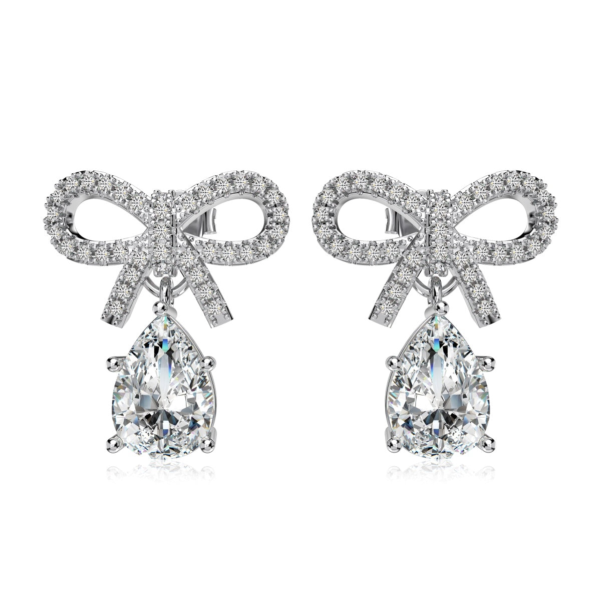 Luxe Gift Bow Earrings - White