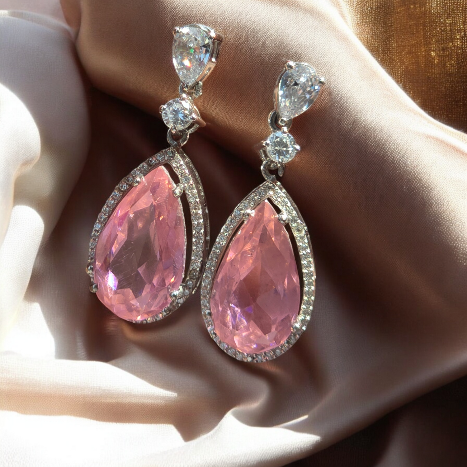 Royal Pink Sapphire Earrings