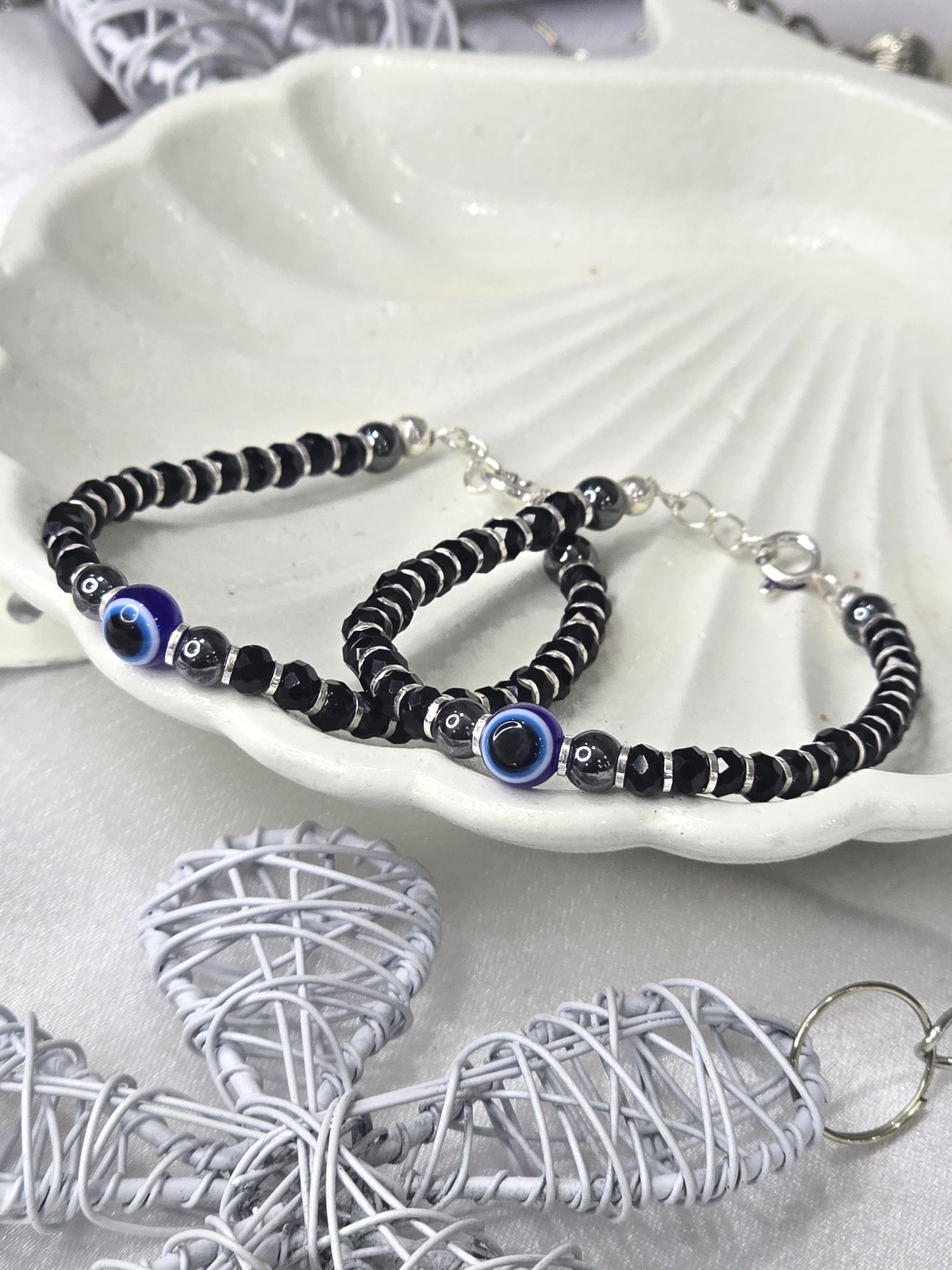 Silver Evil Eye Nazaria Kids Bracelet Pair