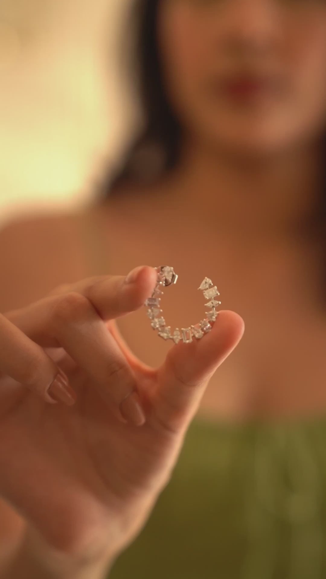 Asymmetry Sparkling Constellation Hoops